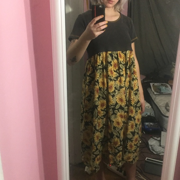Vintage Dresses & Skirts - HP!! VINTAGE 50s Sunflower Maxi Dress